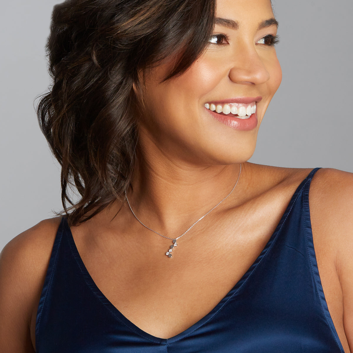 Erin Flynn Champagne Bubbles Pendant Necklace White Gold