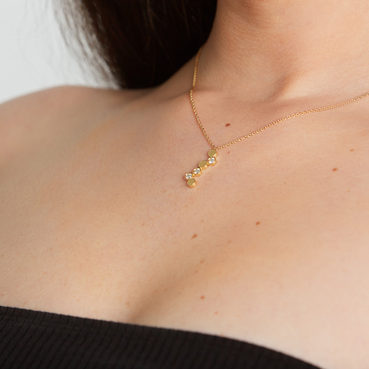 Erin Flynn Champagne Bubbles Pendant Necklace Yellow Gold