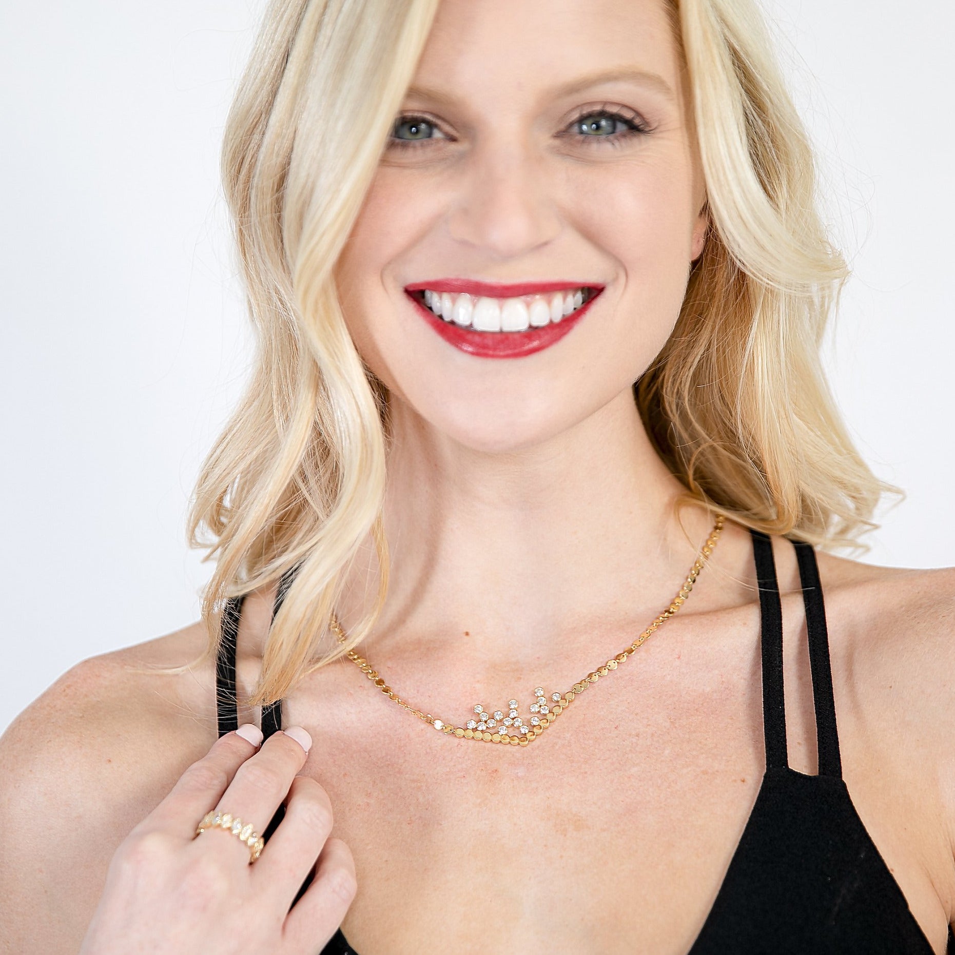 Erin Flynn Champagne Bubbles Necklace Yellow Gold