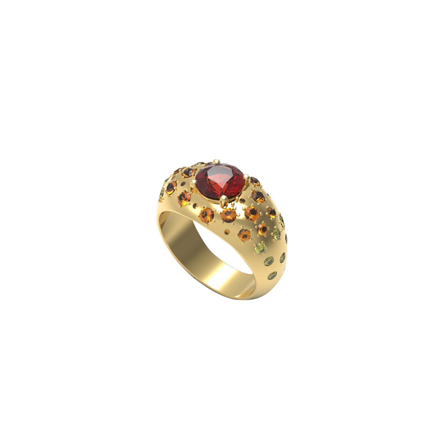 Happy Life Red Garnet Ring