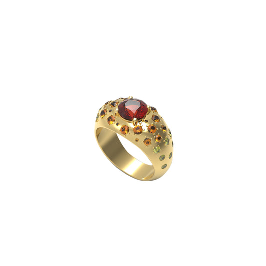 Happy Life Red Garnet Ring