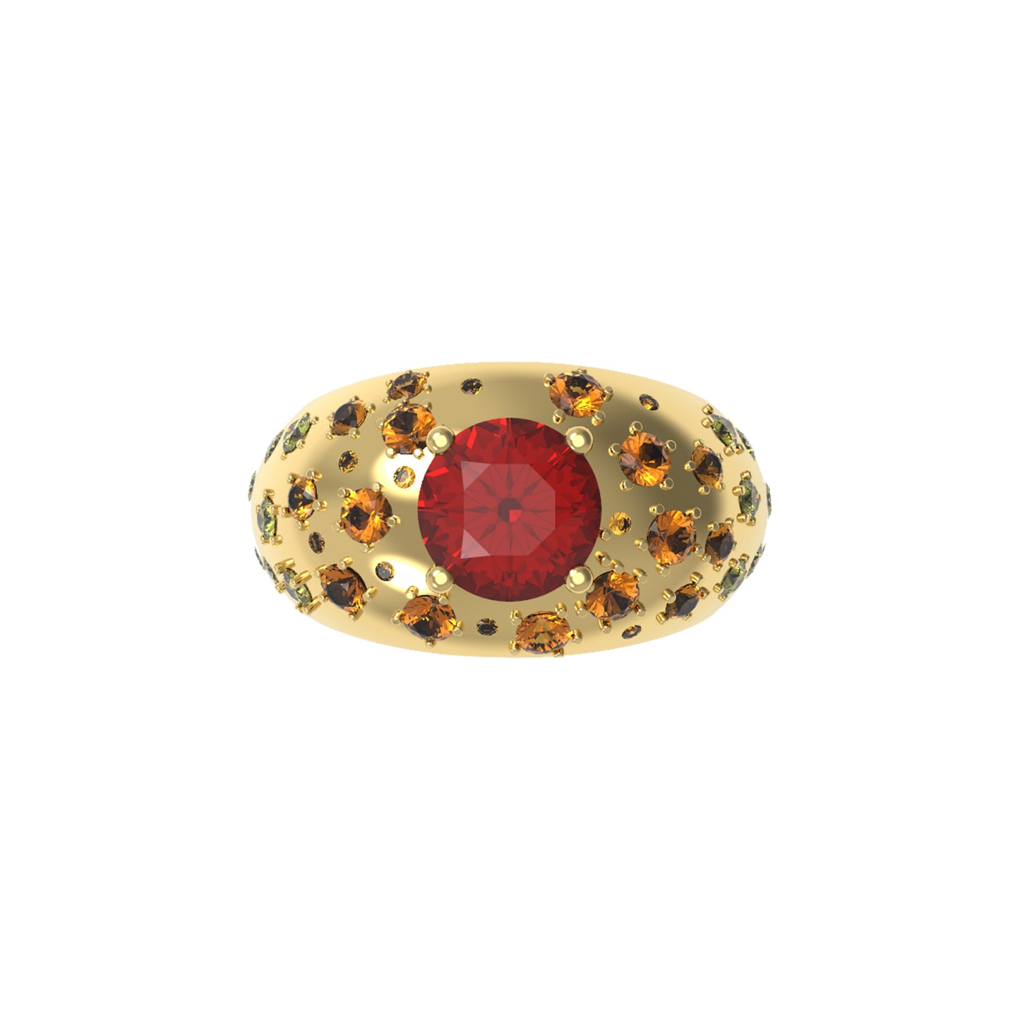 Happy Life Red Garnet Ring