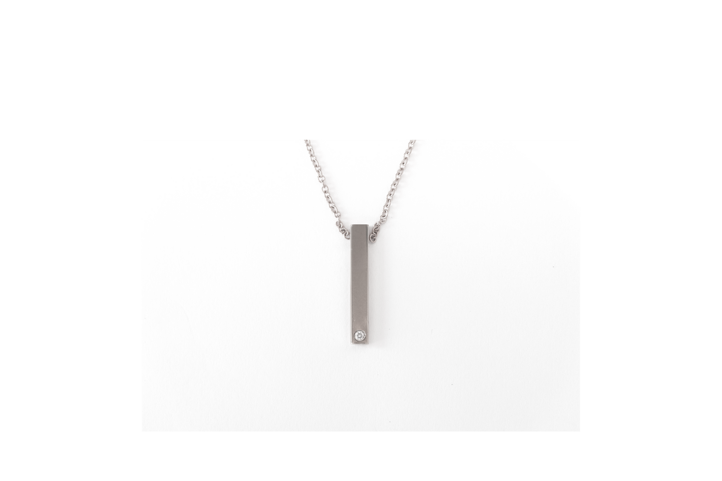 Defining Lines Single Bar One Diamond Pendant