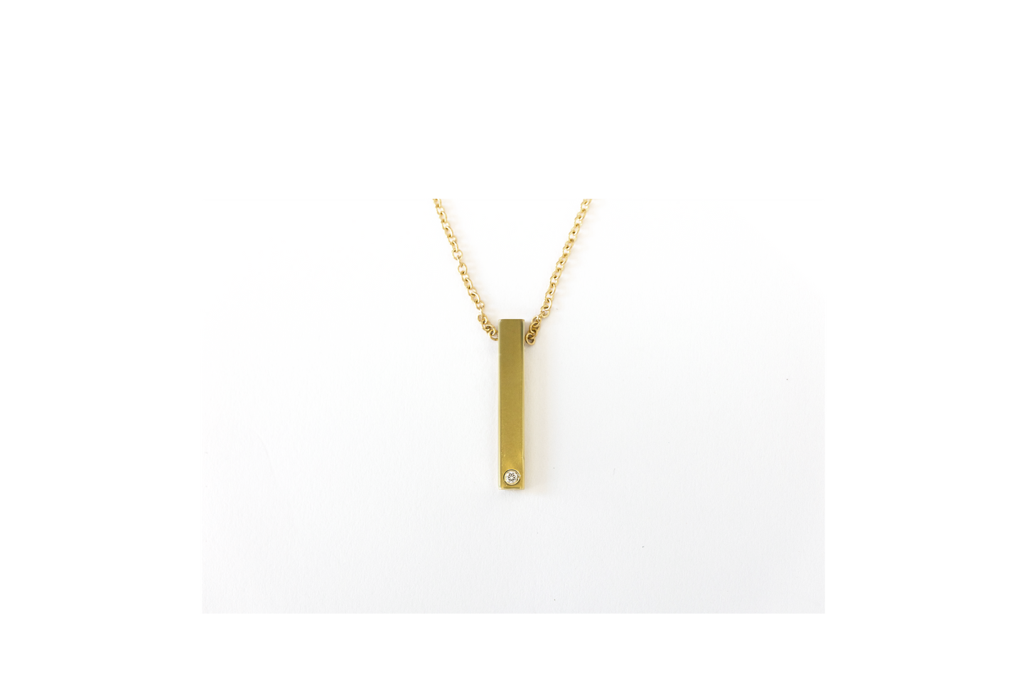 Defining Lines Single Bar One Diamond Pendant