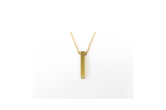 Defining Lines Single Bar One Diamond Pendant