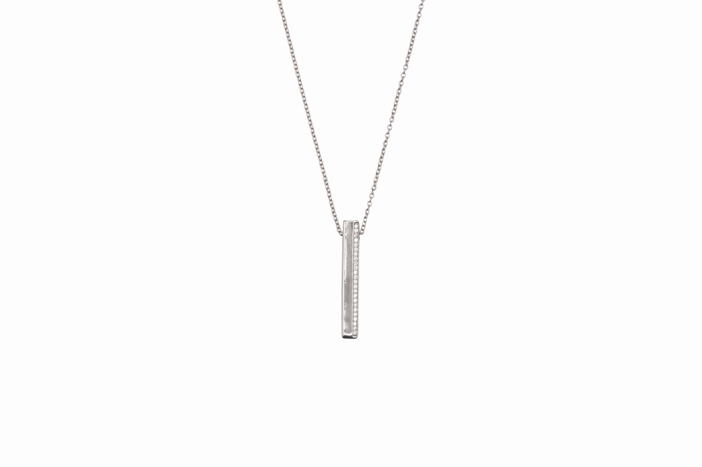 Defining Lines Single Pave Bar Pendant