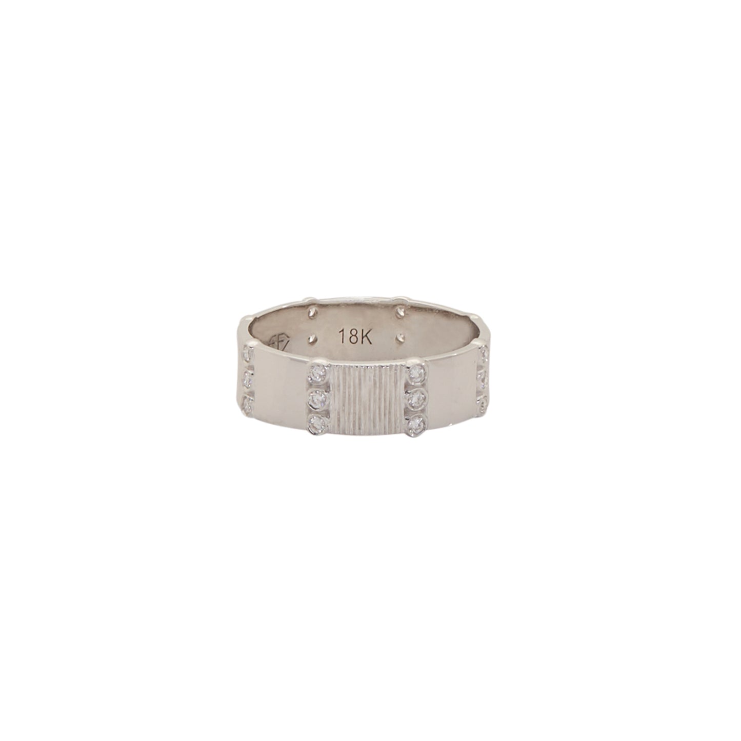 Defining Lines Ring with Diamonds