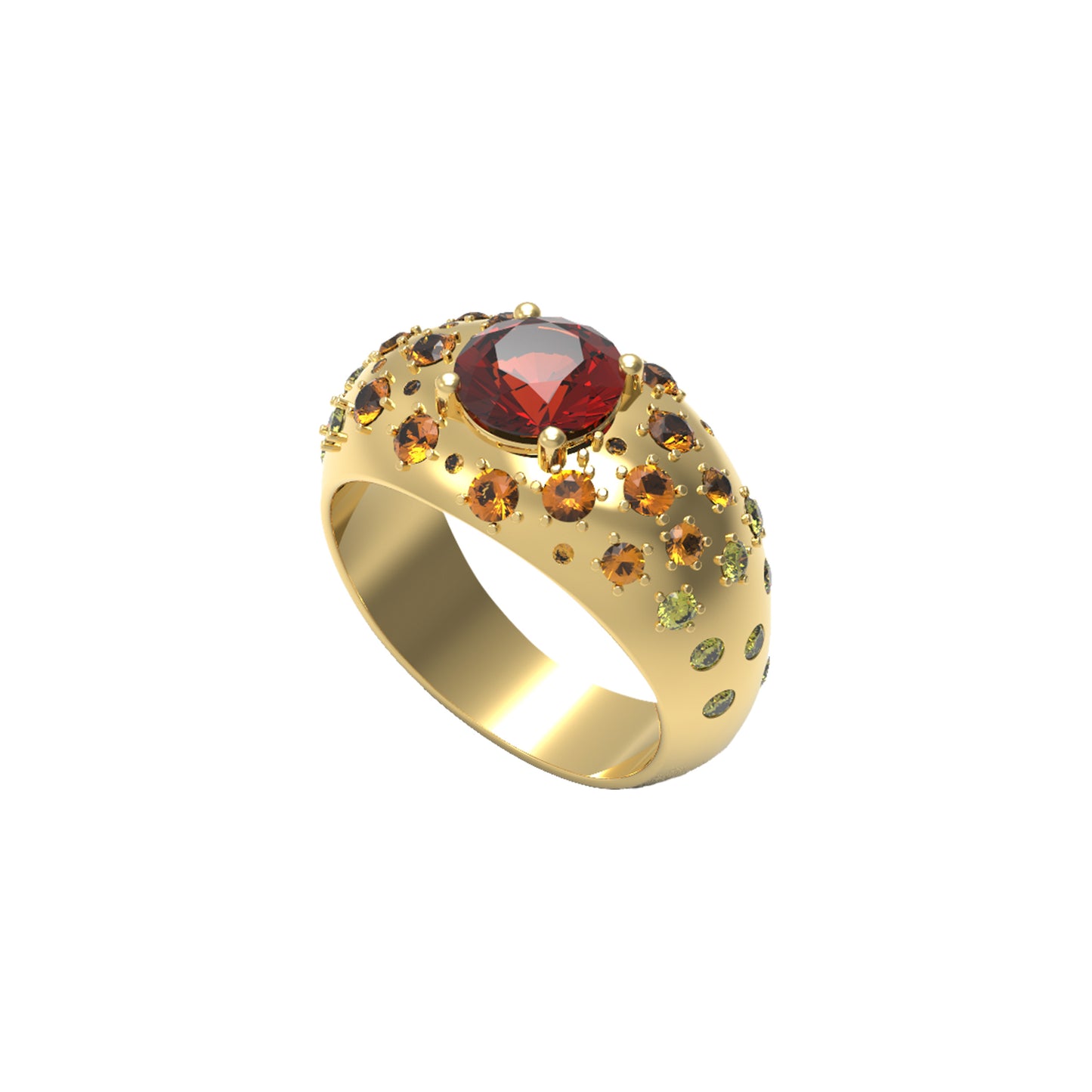 Happy Life Red Garnet Ring
